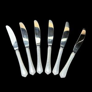 Rosemary Easterling Sterling Stainless Hollow Butter Spreaders 6 3/4" Set of 6